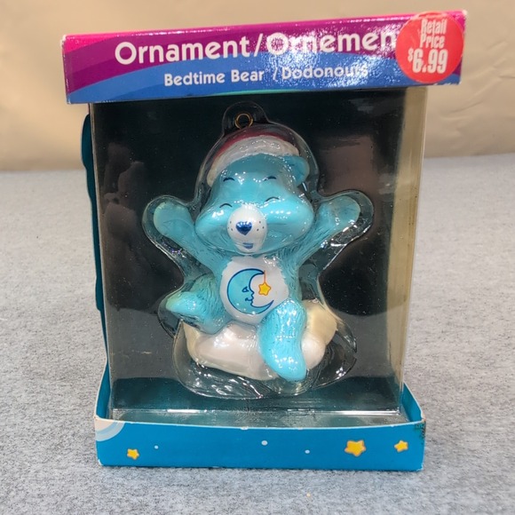 Care Bears Other - 2005 Care Bears Bedtime Bear Ornament Les Calinours Blue Moon Star NOS